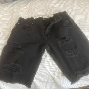 ripped black shorts